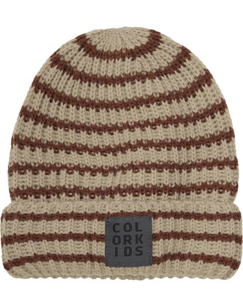 Color Kids Strick-Beanie aus Woll-Mischung mit Streifen - Nuthatch