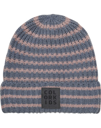 Color Kids Strick-Beanie aus Woll-Mischung mit Streifen - Woodrose
