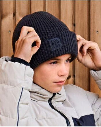 Color Kids Strick-Beanie aus Woll-Mischung - Total Eclipse