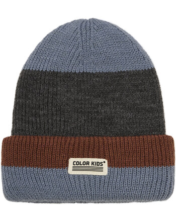 Color Kids Strick-Beanie aus Woll-Mischung mit Colorblocking-Design - Stormy Weather