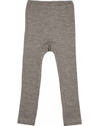 Cosilana Leggings aus Baumwolle/Merinowolle/Seide - Uni Braun Meliert