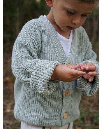 Cosy Roots Cardigan/Strickjacke aus organischer Baumwolle - Seagrass