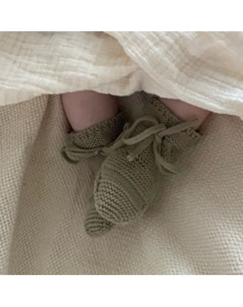 Cosy Roots ORGANIC Strick-Booties khaki 140