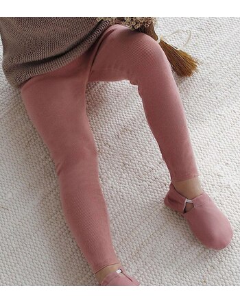 Cosy Roots Ripp-Leggins aus organischer Baumwolle - Dusty Rose