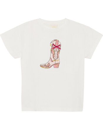 Creamie T-Shirt aus Baumwolle mit Cowboystiefel - Cloud