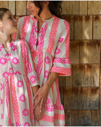 Danamade Damen-Kleid im Boho-Style DLOTTE - Neon Pink