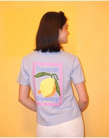 Danamade Damen-Shirt aus Baumwolle ´Lemon Squeezy´ DMARLENE - Light Blue