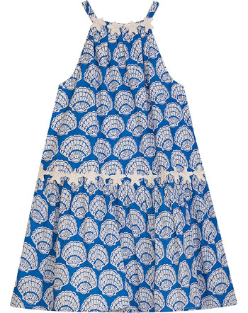 Danamade Kinder-Kleid 'Danouk' mit Muschel-Print aus Baumwolle - Royal Blue 🐚