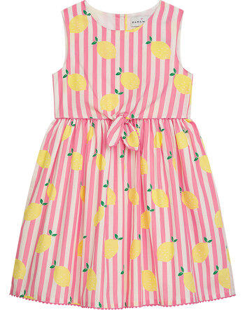 Danamade Kleid aus 100% Baumwolle mit Streifen und Zitronen DLIV - Candy