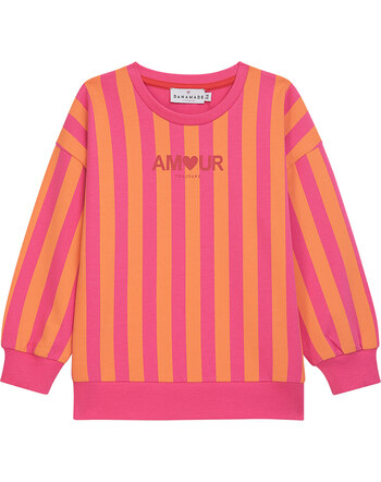 Danamade Kinder-Sweatshirt 'Dalamea' im Streifen-Design - Pink/Orange