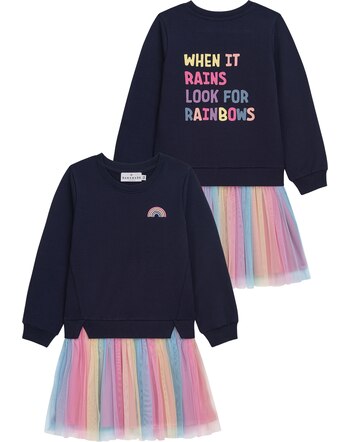 Danamade Sweatshirt-Kleid 'Dcilla' mit Regenbogen-Design - Navy