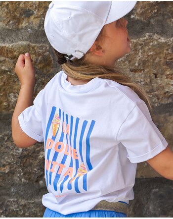 Danamade T-Shirt für Kind aus Baumwolle `La Dolce Vita´ DNOEMI - White