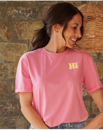 Danamade T-Shirt für Mama aus Baumwolle `Hi & Ciao´ DELISA - Candy