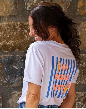 Danamade T-Shirt für Mama aus Baumwolle `La Dolce Vita´ DNOEMI - White