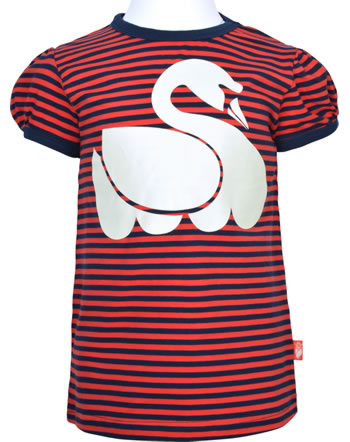 Danefae Kinder-T-Shirt Kurzarm BAGGAARDSKAT TEE FREJA navy/bright red 10255-3518