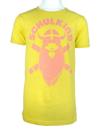 Danefae Kinder-T-Shirt Kurzarm SCHULKIND FREJA faded yellow