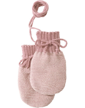 Disana Baby gloves wool GOTS rosé natural