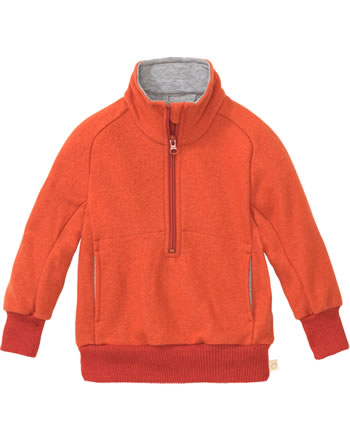 Disana Troyer Half-Zip Pullover Schurwolle GOTS orange