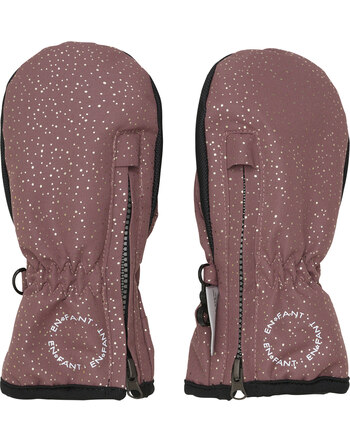 En Fant Fäustlinge mit Reißverschluss und Glitzer - Frosted Almond