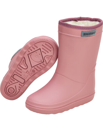 En Fant Thermo-Boots/Gummistiefel mit Woll-Futter - Old Rose