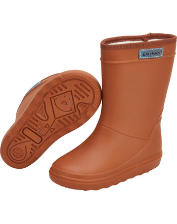 En Fant Thermo-Boots/Gummistiefel mit Woll-Futter - Brown