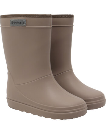 En Fant Thermo-Boots 'Long' gefütterte Gummistiefel mit Wollfutter - Pine Bark
