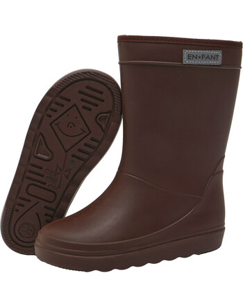 En Fant Thermo-Boots 'Long' gefütterte Gummistiefel mit Wollfutter - Coffee Bean