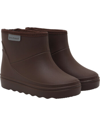 En Fant Thermo-Boots 'Short' gefütterte Gummistiefel mit Schurwollfutter - Coffee Bean