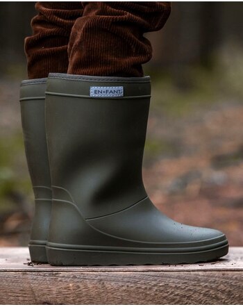 En Fant Thermo-Boots/Gummistiefel mit Woll-Futter - Ivy Green