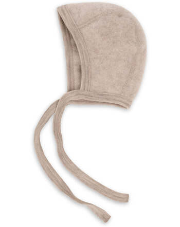 Engel Baby-Bindemütze aus Bio-Merinowolle - Sand Melange