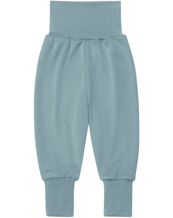 Engel Baby-Bundhose aus Schurwolle und Seide - Bergblau