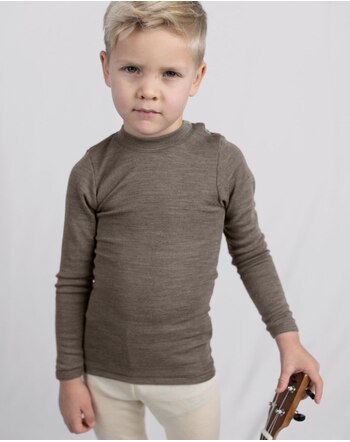Engel Baby Shirt long sleeve wool/silk walnut