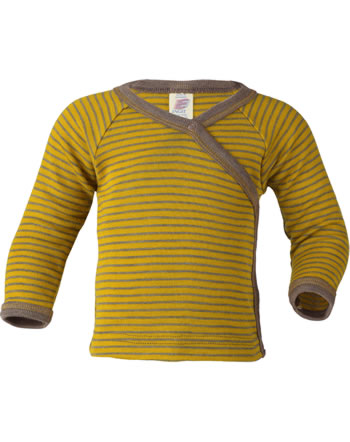 Engel Children's shirt long sleeve wool/silk safran/walnut