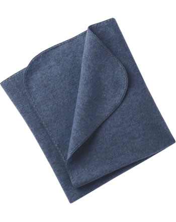 Engel Fleece-Baby-Decke Muschelkante IVN-BEST blau melange