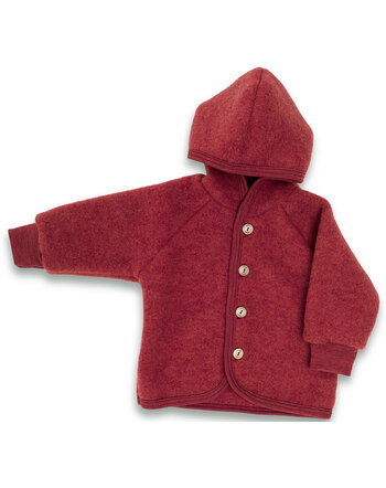 Engel Kapuzen-Jacke aus 100 % Woll-Fleece - Jasper Melange 