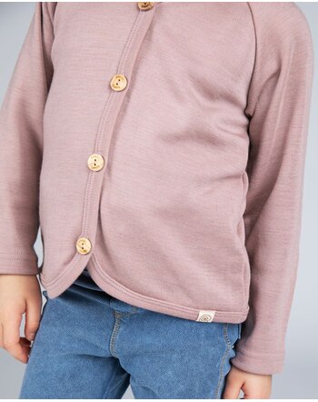 Engel Kinder-Cardigan aus Merino-Schurwolle und Seide - Dustyrose