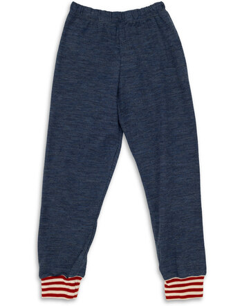 Engel Kinder-Hose aus 100% Schurwolle - Blau Melange
