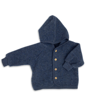 Engel Kinder Kapuzen-Jacke Fleece - Blau Melange