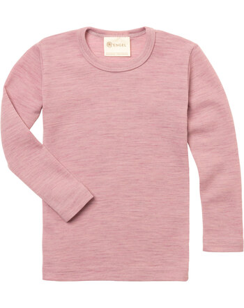 Engel Kinder-Langarmshirt aus Wolle - Rosenholz Melange
