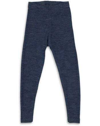 Engel Kinder-Leggings aus Schurwolle - Blau Melange