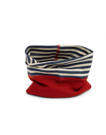 Engel Kinder Schlauchschal/Loop aus Schurwolle - Blau Melange/Natur 