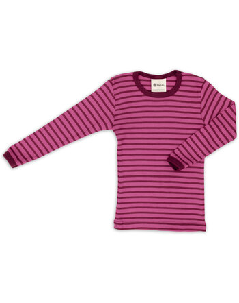 Engel Langarmshirt für Kids aus Wolle/Seide - Himbeere/Orchidee