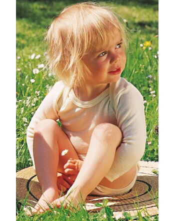 Engel Langarm-Body aus Schurwolle IVN-Best - Natur