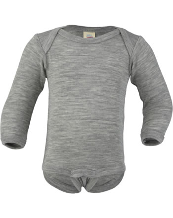 Engel Bodysuit long sleeve virgin wool/silk grey melange
