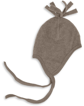 Engel Natur Fleece-Mütze aus Schurwolle - Walnuss Melange