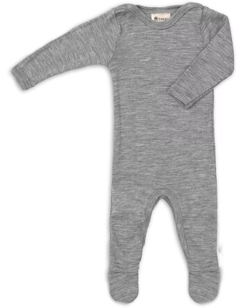 Engel Schlafoverall/Strampler aus Schurwolle/Seide - Hellgrau Melange