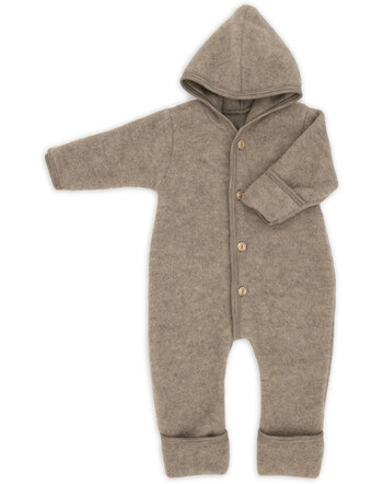 Engel Schurwolle-Fleeceoverall - Walnuss Melange 