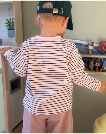 Famvibes Langarmshirt für Kinder aus Baumwolle - Rose/Green 💚 💗