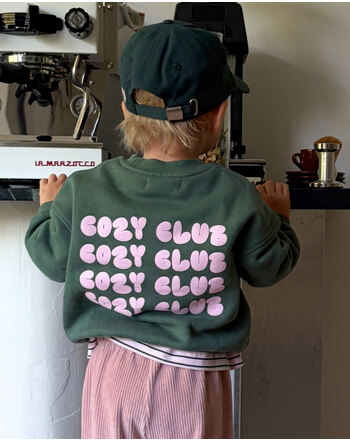 Famvibes Sweatshirt 'Cozy Club' aus Baumwolle - Green/Rose 💚 💗