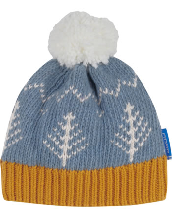 Finkid Knitted hat with bobble PEIKKO dove/sunfl.